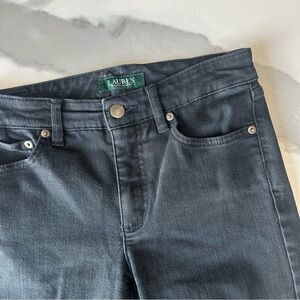Lauren Ralph Lauren Classic Skinny Curvy Jeans Black Charcoal Size 2